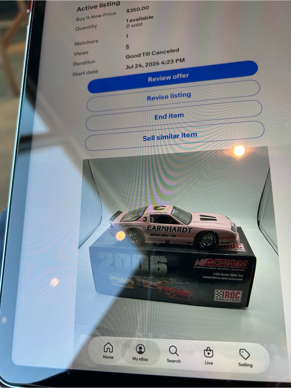 Diecast NASCAR Car #3 Earnhardt Budweiser Pink